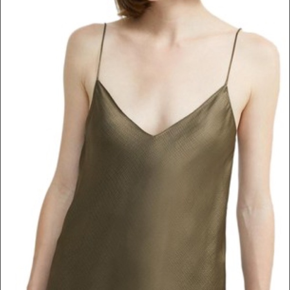 Theory Cargo Hammered Viscose Easy Slip Tank Top/Cami